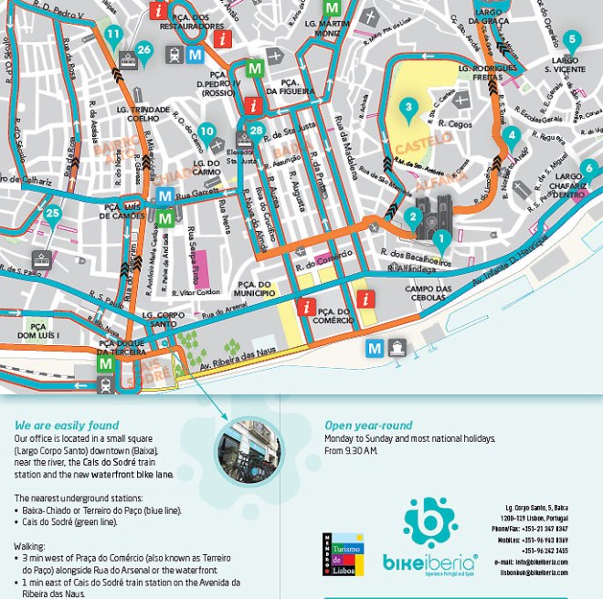 mappa ciclovia lisbona