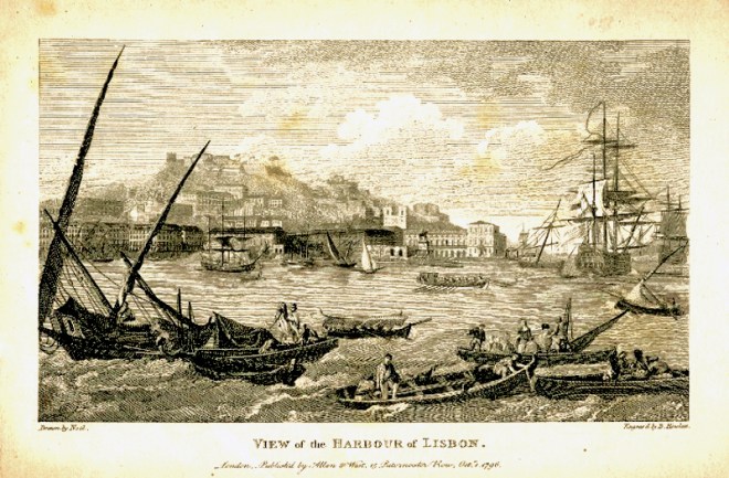 lisbona antica vista fiume alfama