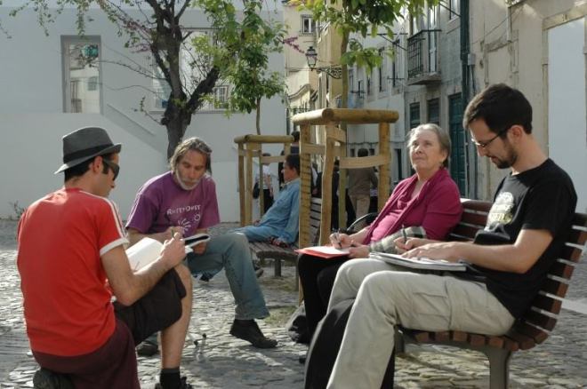 workshop attività lisbona lisbona disegnare per strada