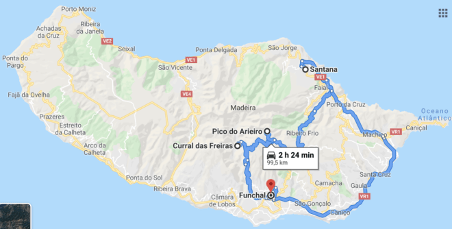possibile itinerario di visita madeira
