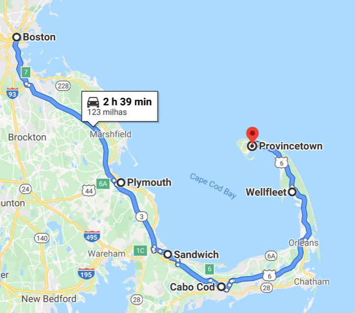 da boston a cape cod in auto